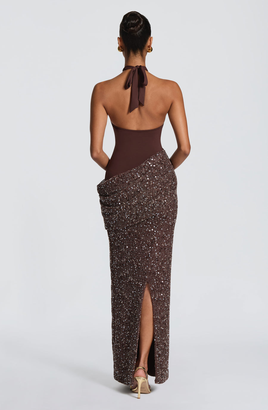 Robe Maxi Soléa - Brun Prune