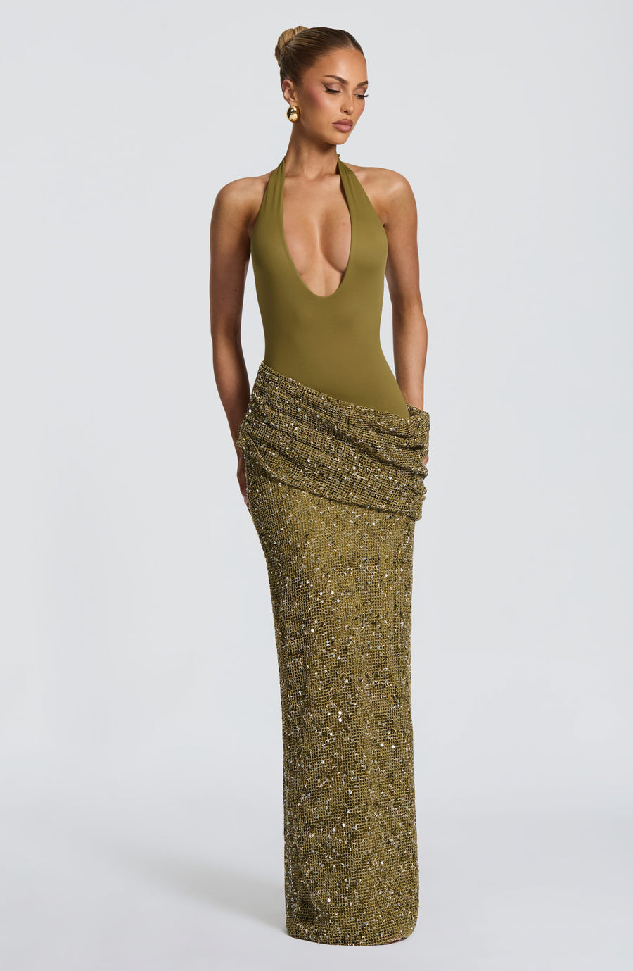 Robe Maxi Soléa - Olive Foncé