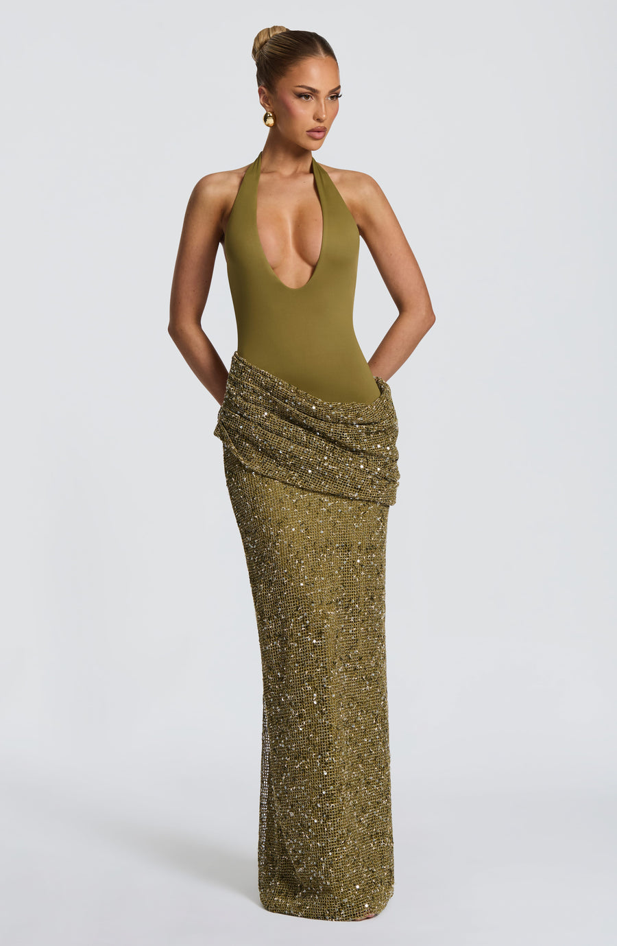 Robe Maxi Soléa - Olive Foncé