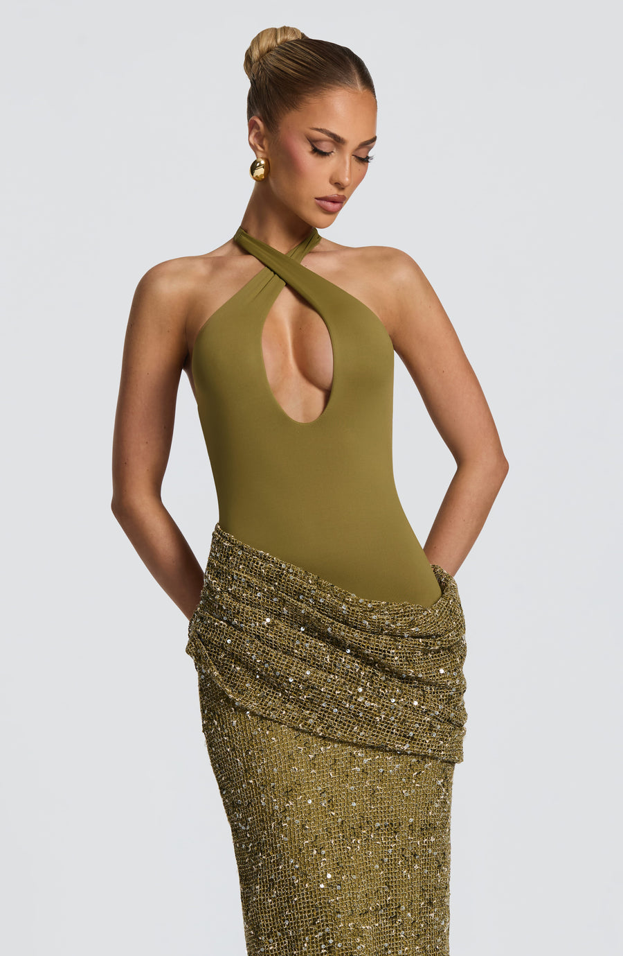 Robe Maxi Soléa - Olive Foncé