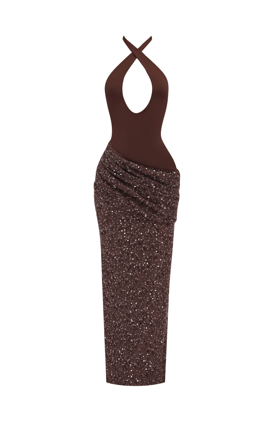 Robe Maxi Soléa - Brun Prune