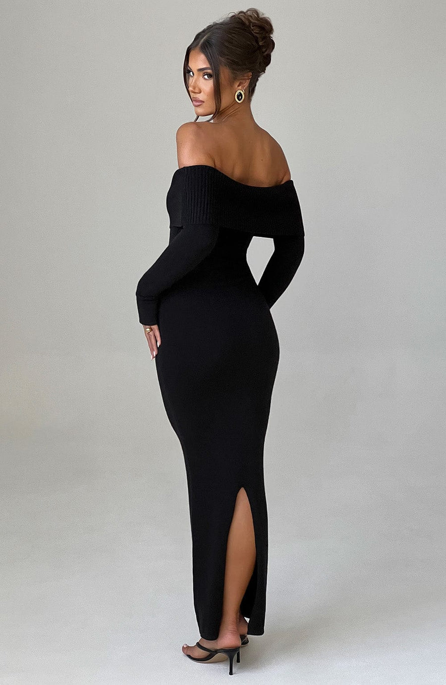 Robe Longue en Maille Bérénice - Noir