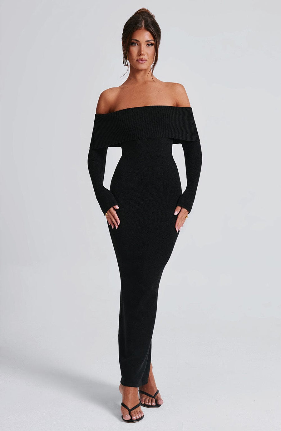 Robe Longue en Maille Bérénice - Noir