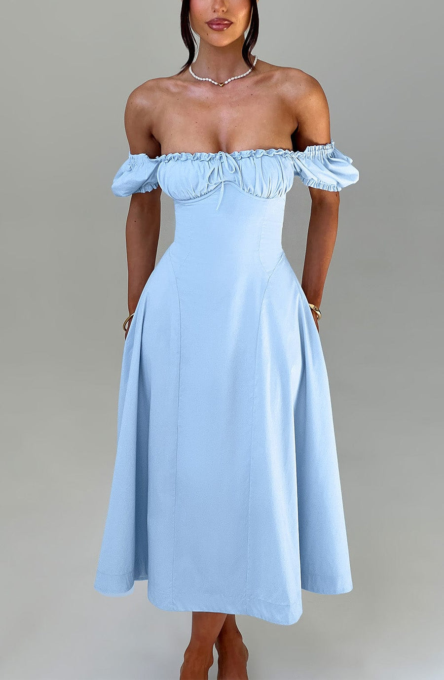 Robe Midi Élora - Bleu