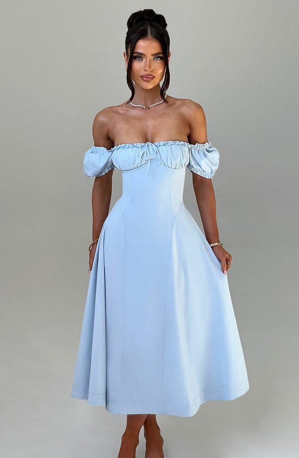 Robe Midi Élora - Bleu
