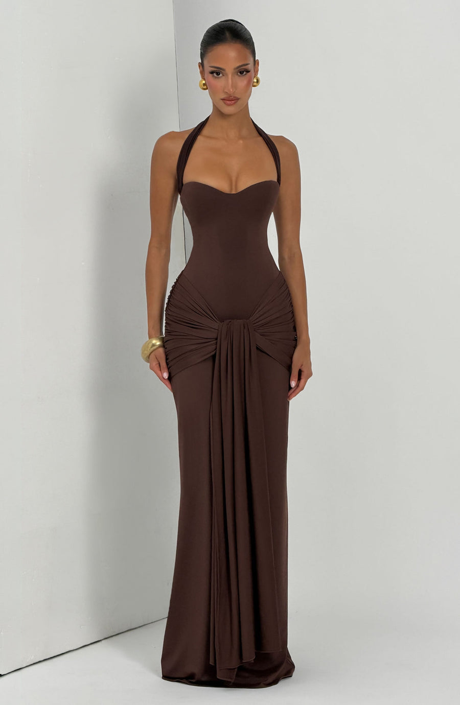 Robe Maxi Julia - Brun Prune