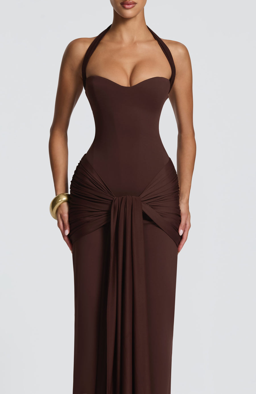 Robe Maxi Julia - Brun Prune