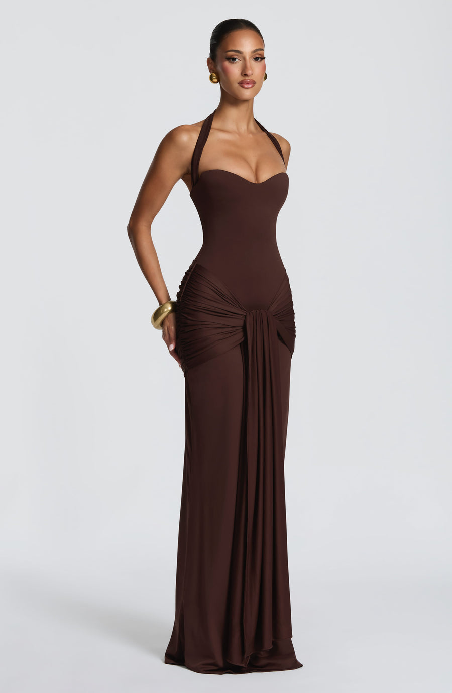 Robe Maxi Julia - Brun Prune