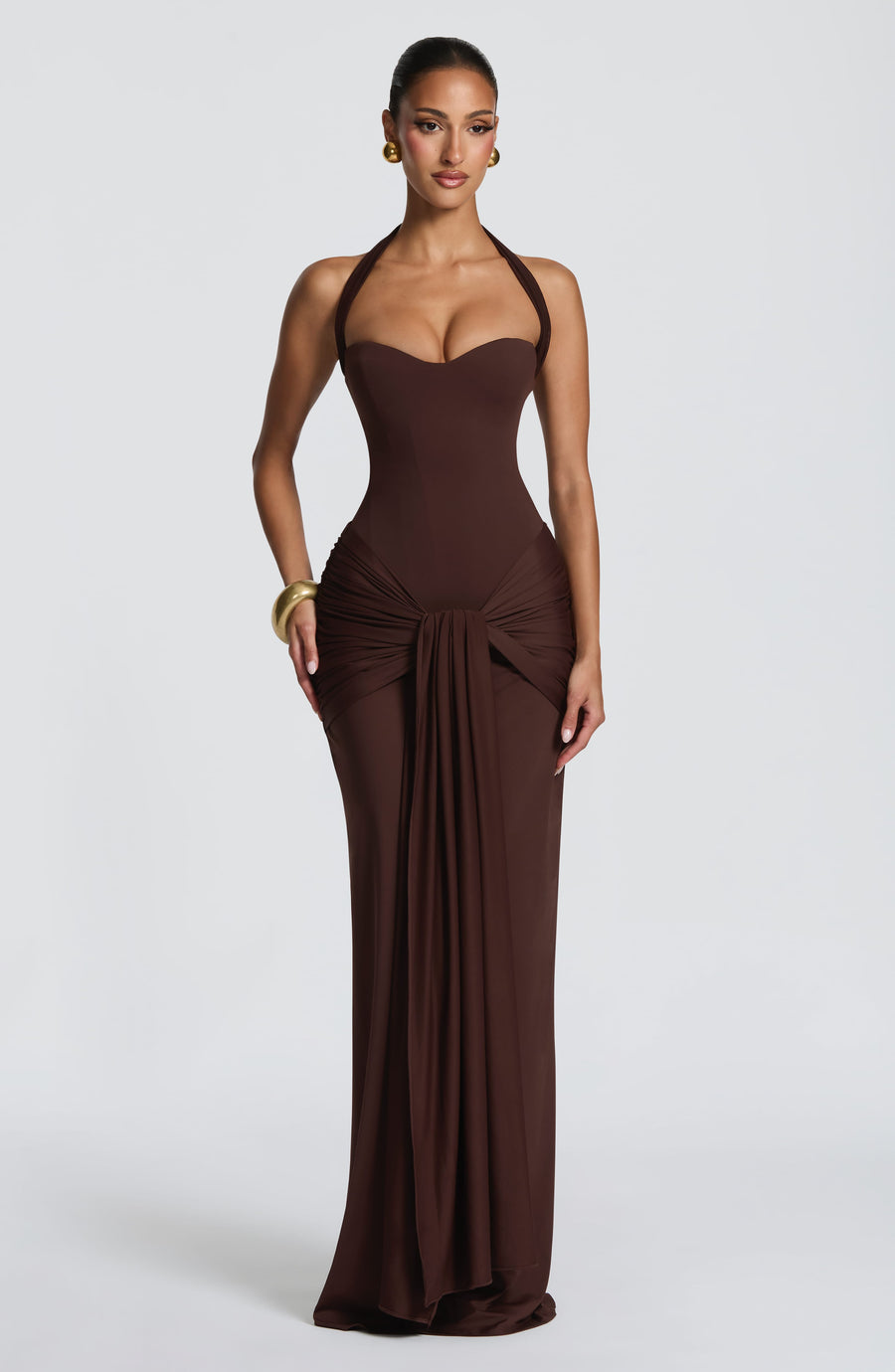 Robe Maxi Julia - Brun Prune