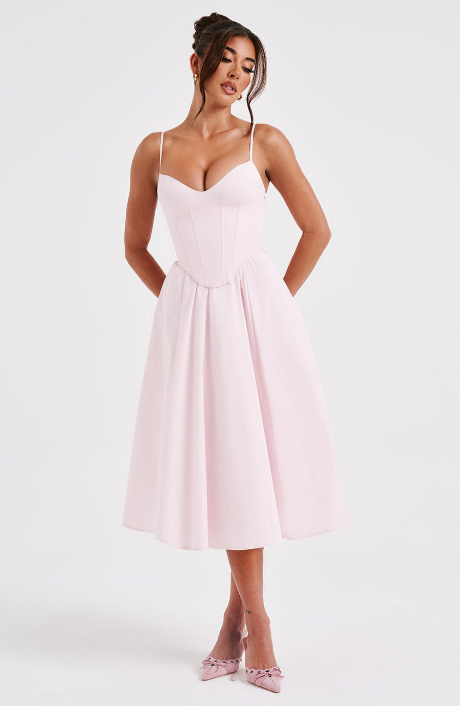Robe Midi Marielle - Rose Poudré
