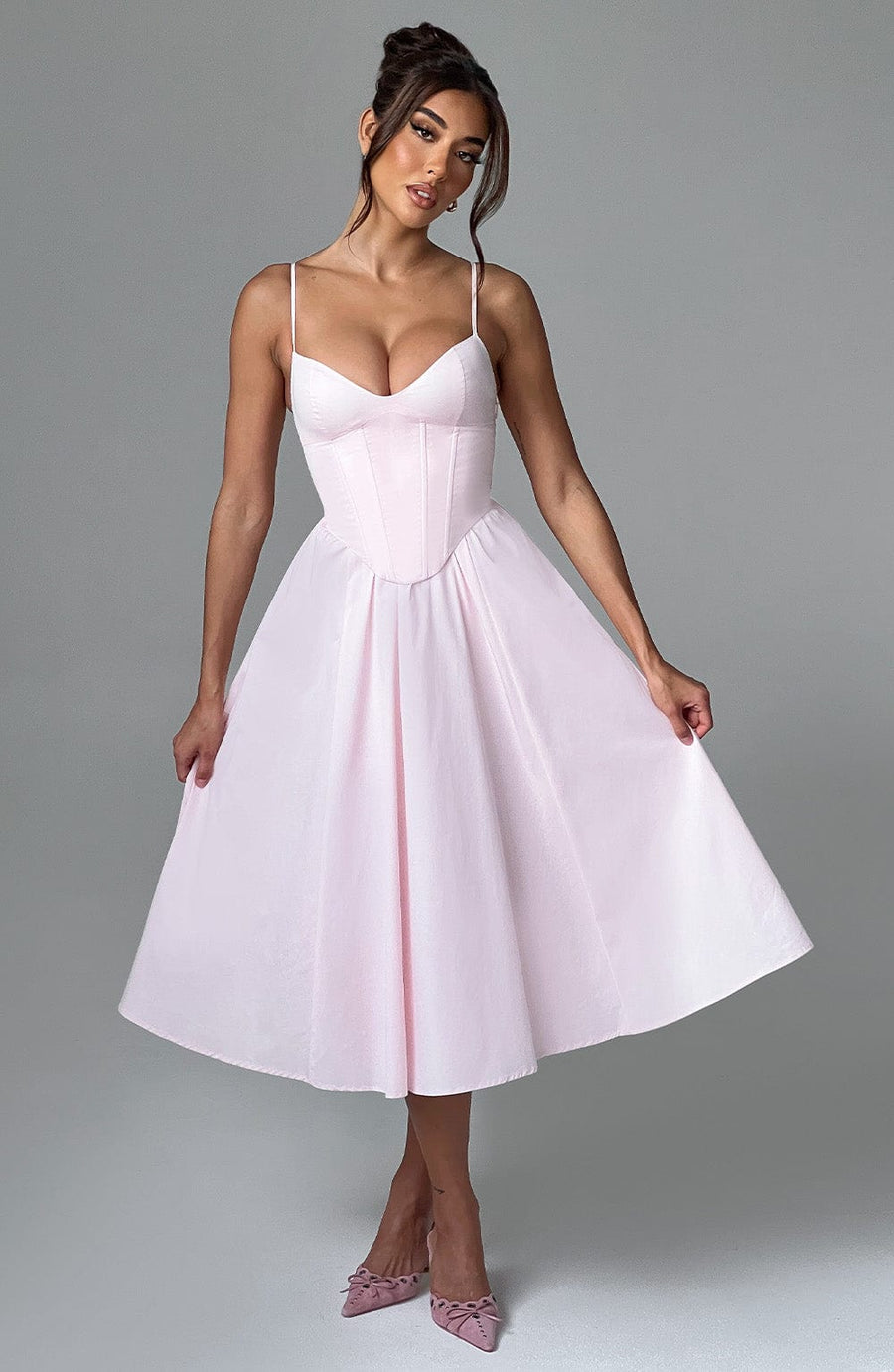 Robe Midi Marielle - Rose Poudré