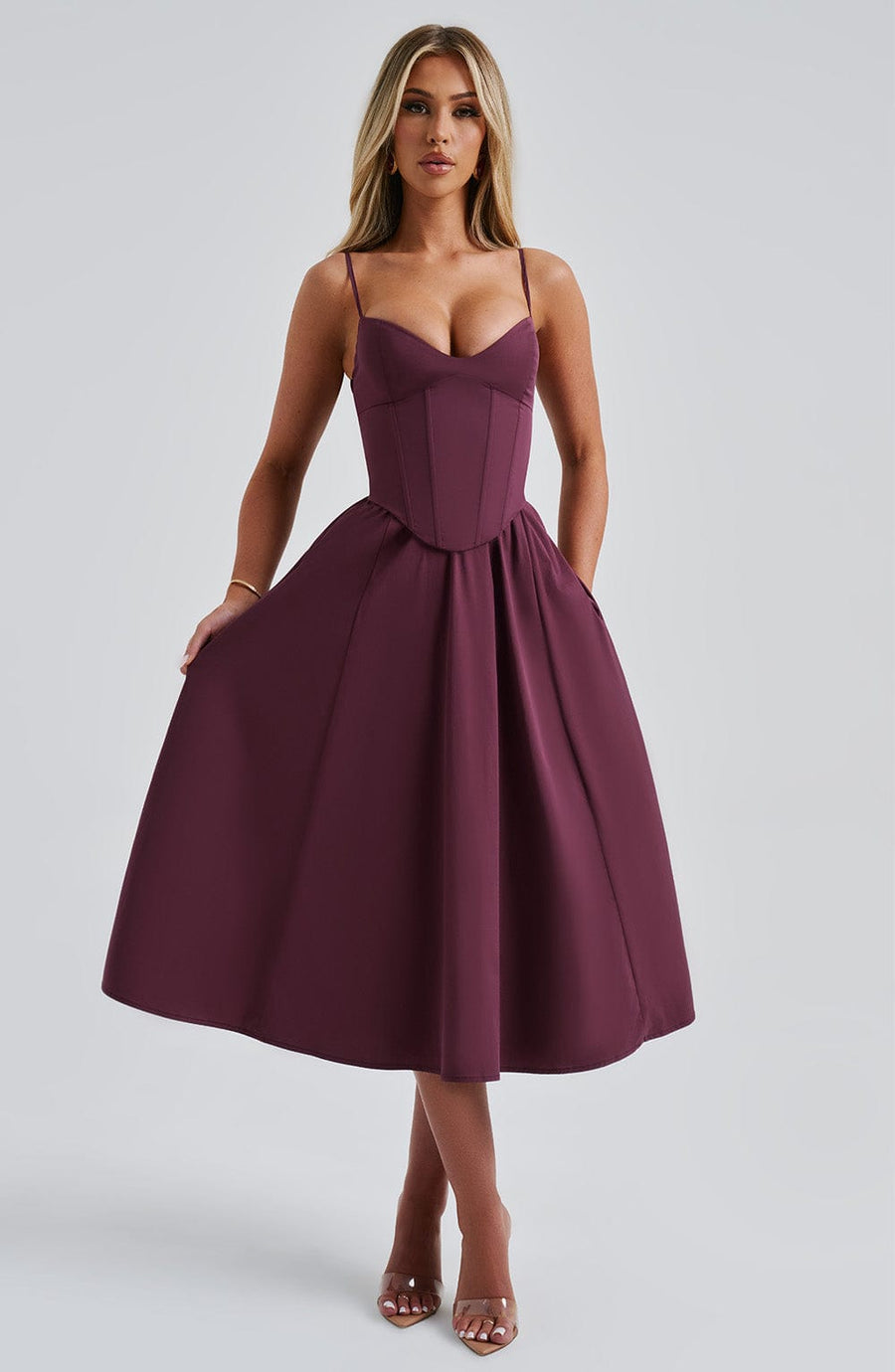 Robe Midi Marielle - Rouge Cerise