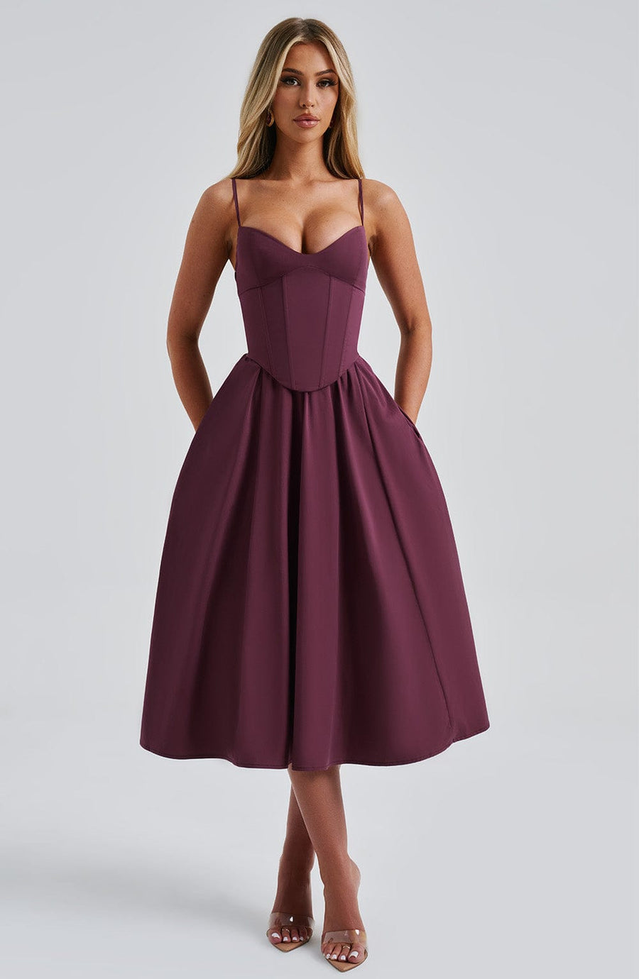 Robe Midi Marielle - Rouge Cerise