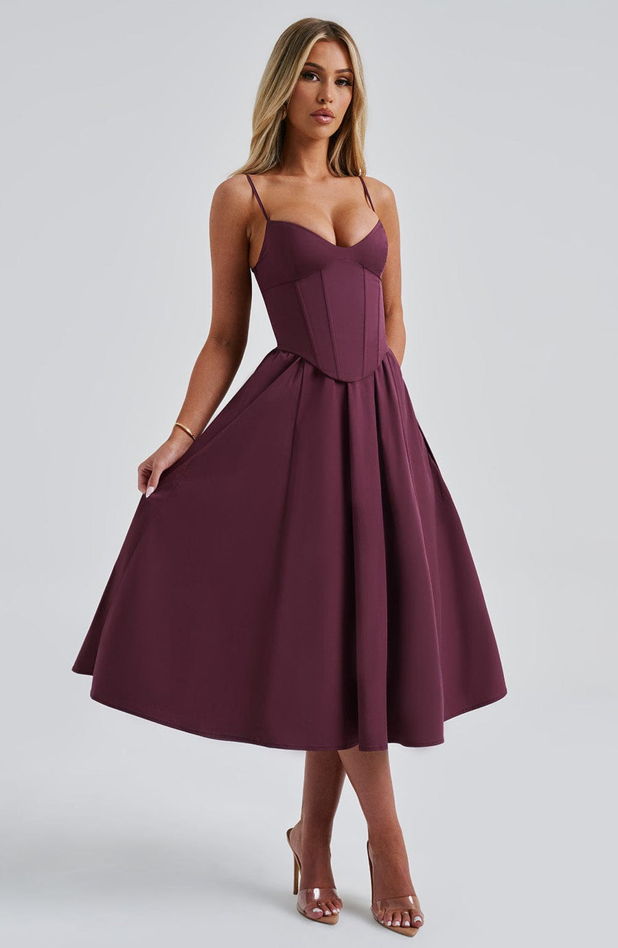 Robe Midi Marielle - Rouge Cerise