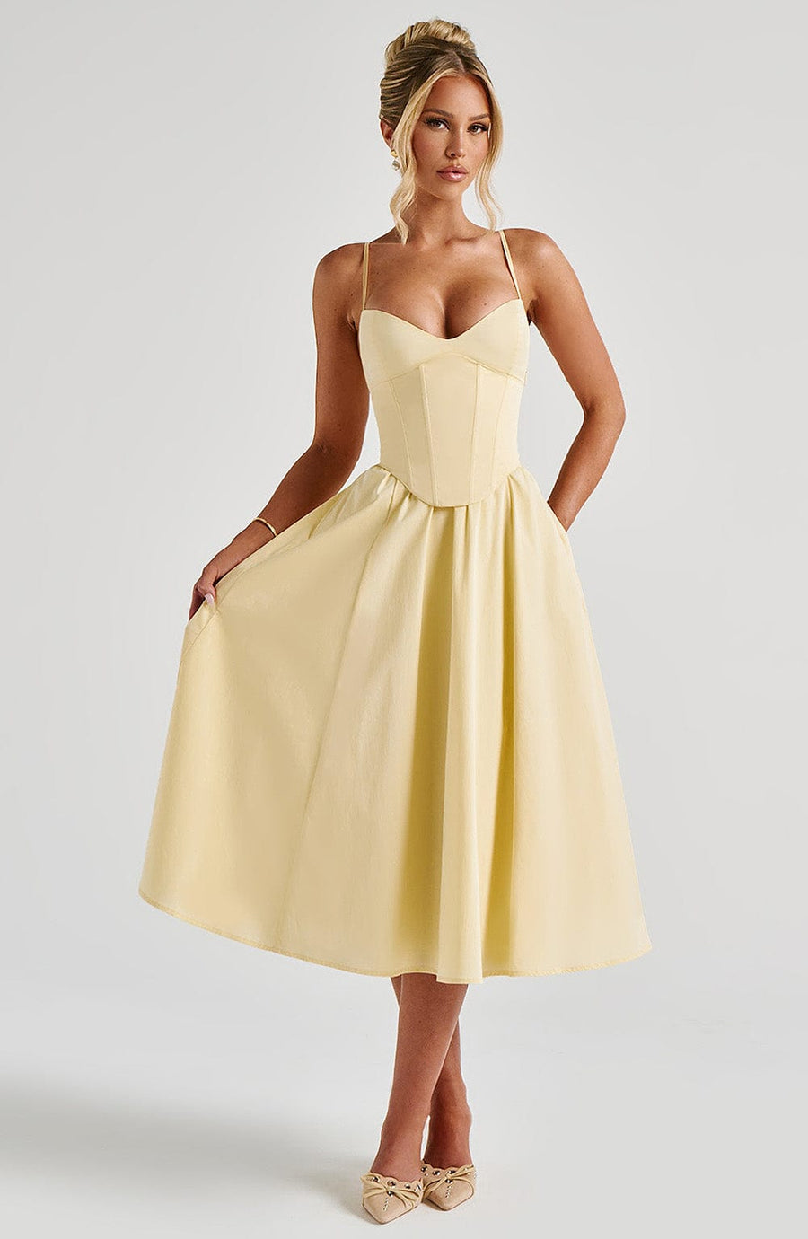 Robe Midi Marielle - Jaune Citron