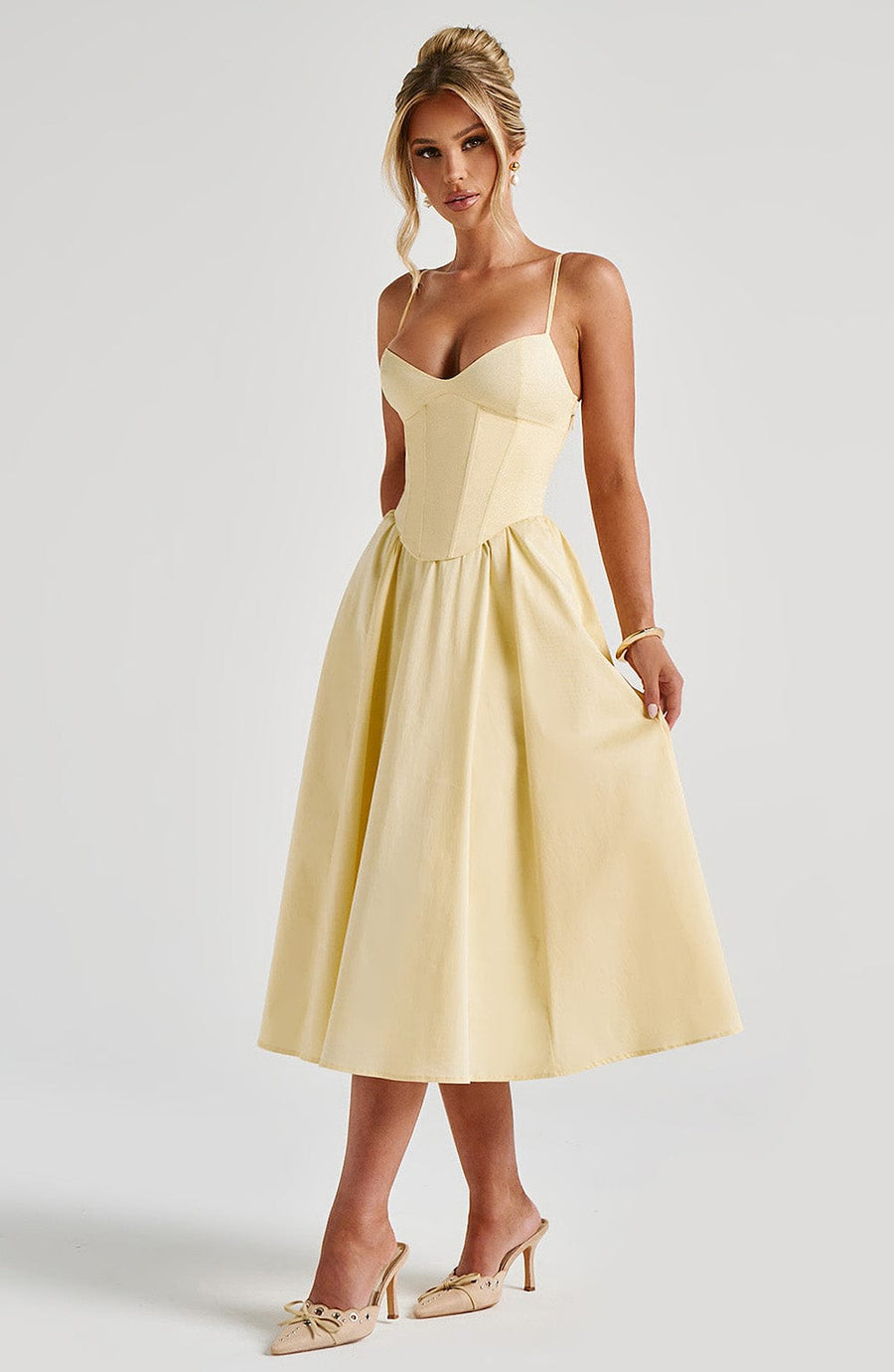 Robe Midi Marielle - Jaune Citron