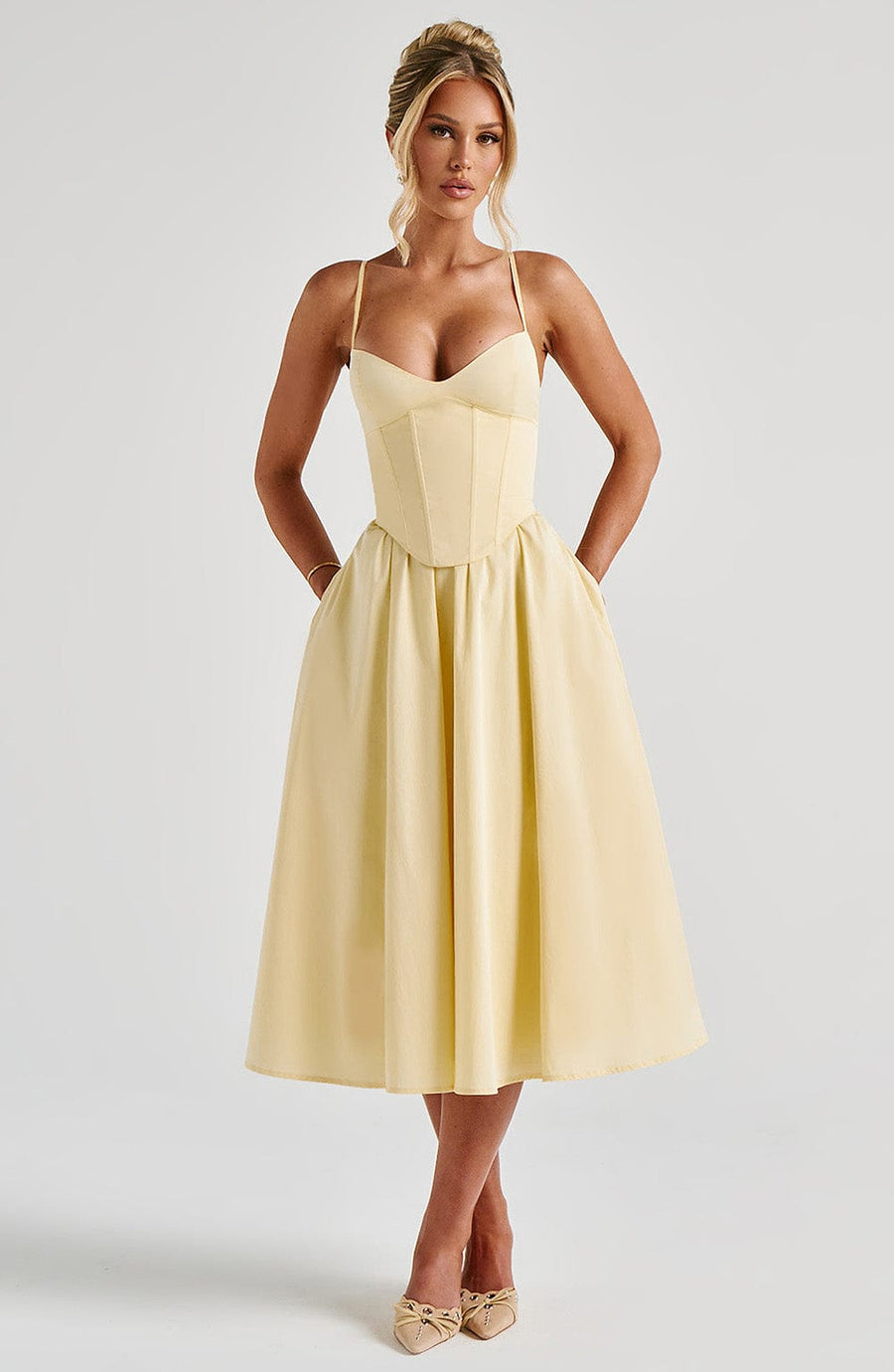 Robe Midi Marielle - Jaune Citron