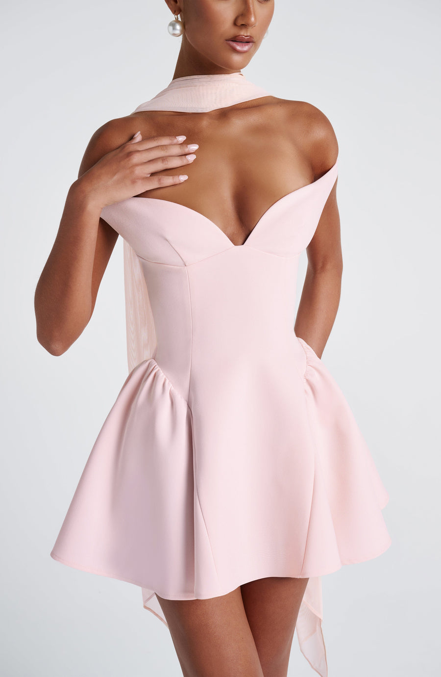 Robe Mini Marlène - Rose Poudré