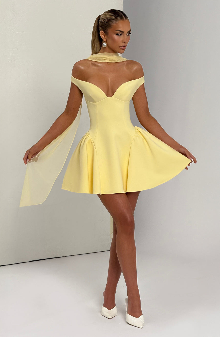 Robe Mini Marlène - Jaune Citron