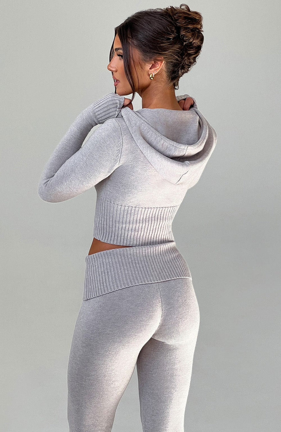 Hoodie en Maille Paloma - Gris Clair Chiné