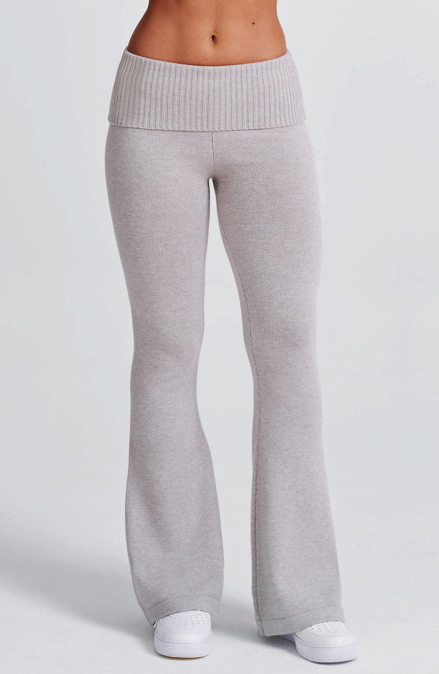 Pantalon en Maille Paloma - Gris Clair Chiné