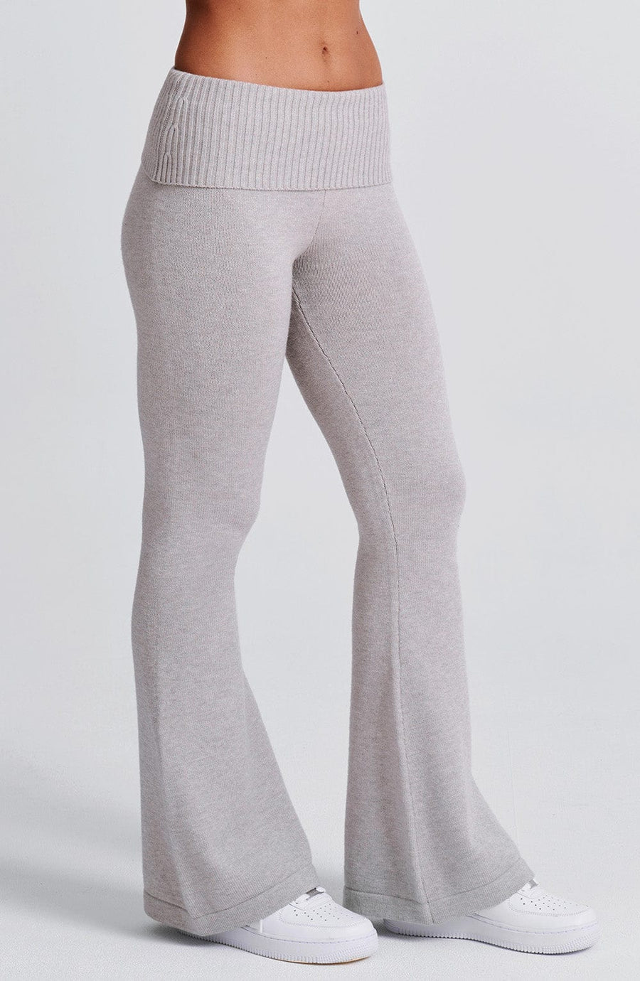 Pantalon en Maille Paloma - Gris Clair Chiné