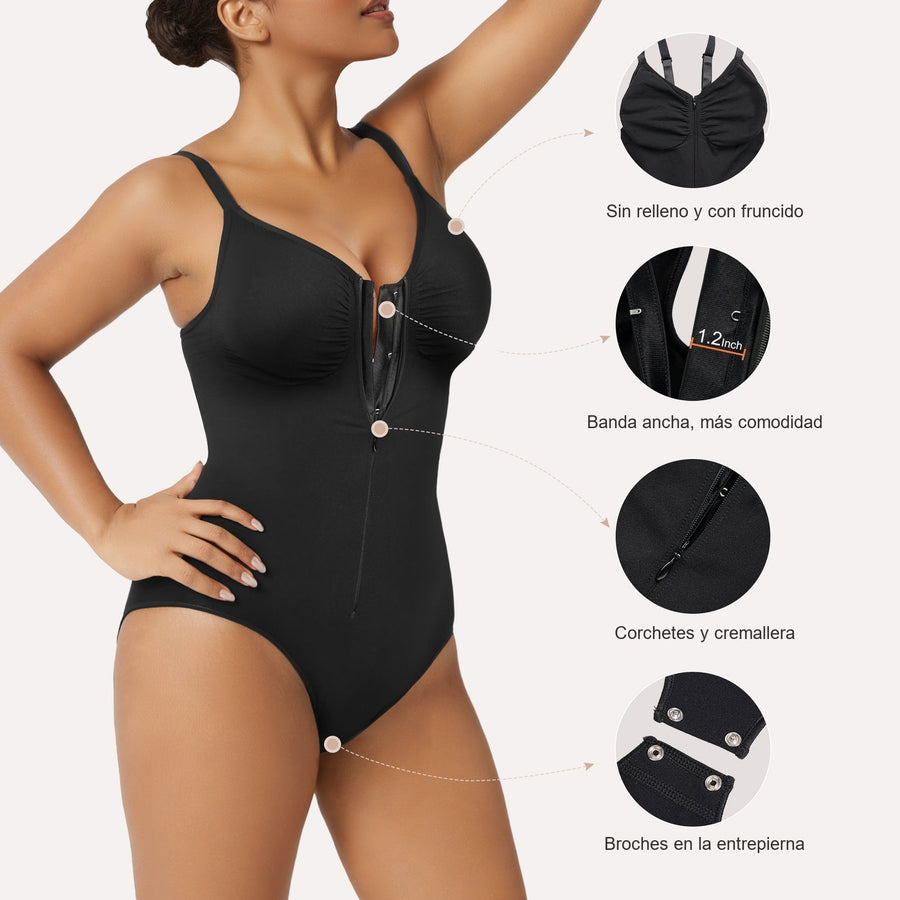 Body Reductor con Cremallera — Braguita Faja Moldeadora - Negro