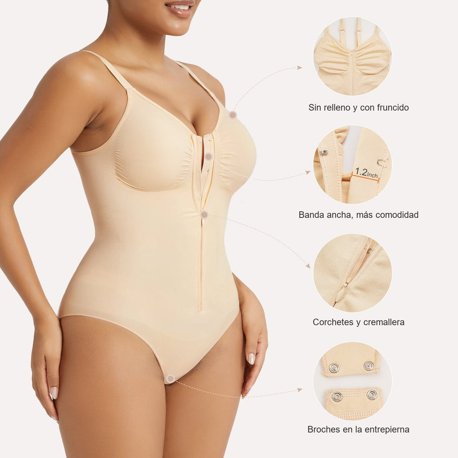Body Reductor con Cremallera — Braguita Faja Moldeadora - Beige