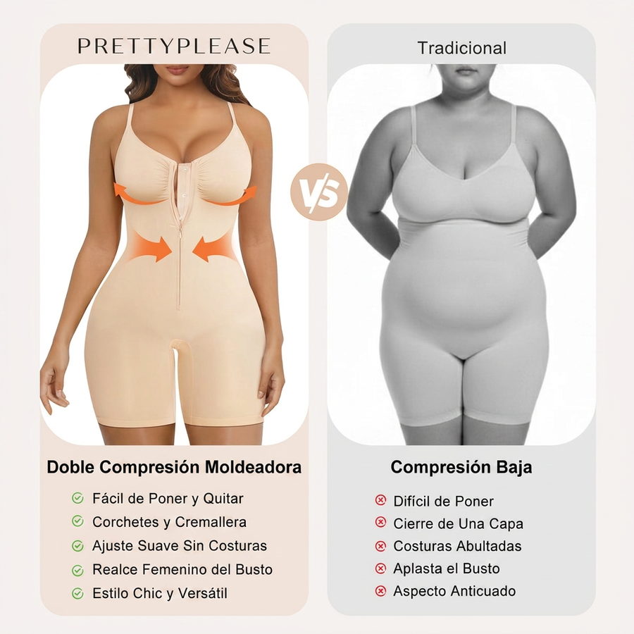 Body Reductor con Cremallera — Faja Moldeadora Sin Costuras