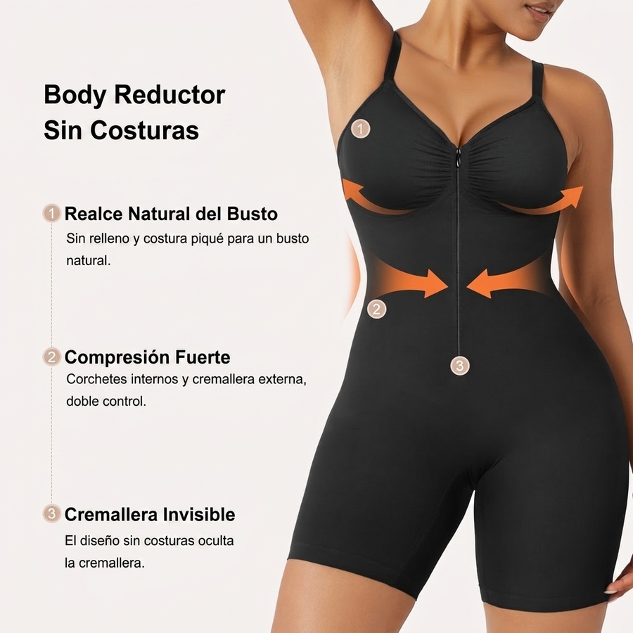 Body Reductor con Cremallera — Faja Moldeadora Sin Costuras